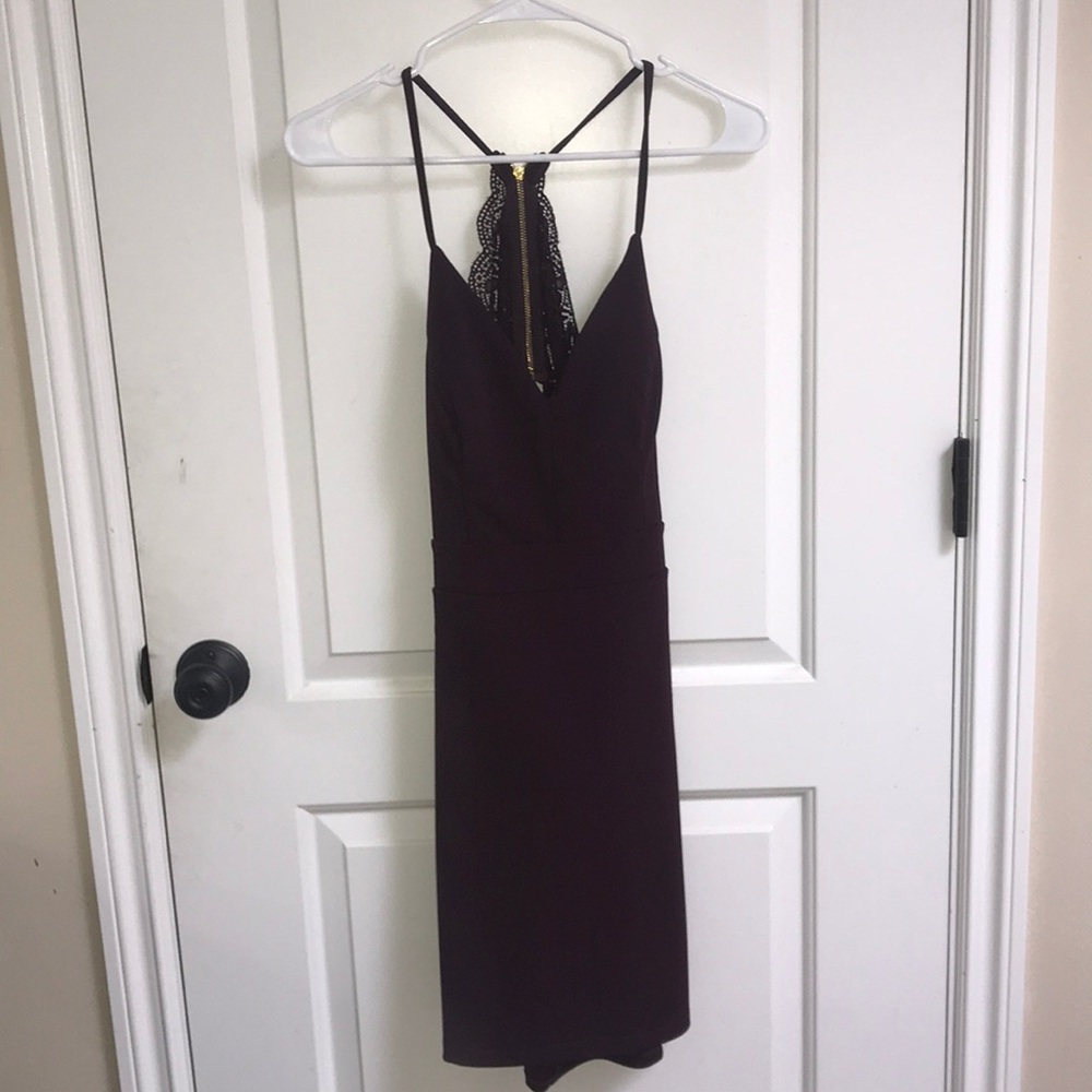 Burgundy mini dress
